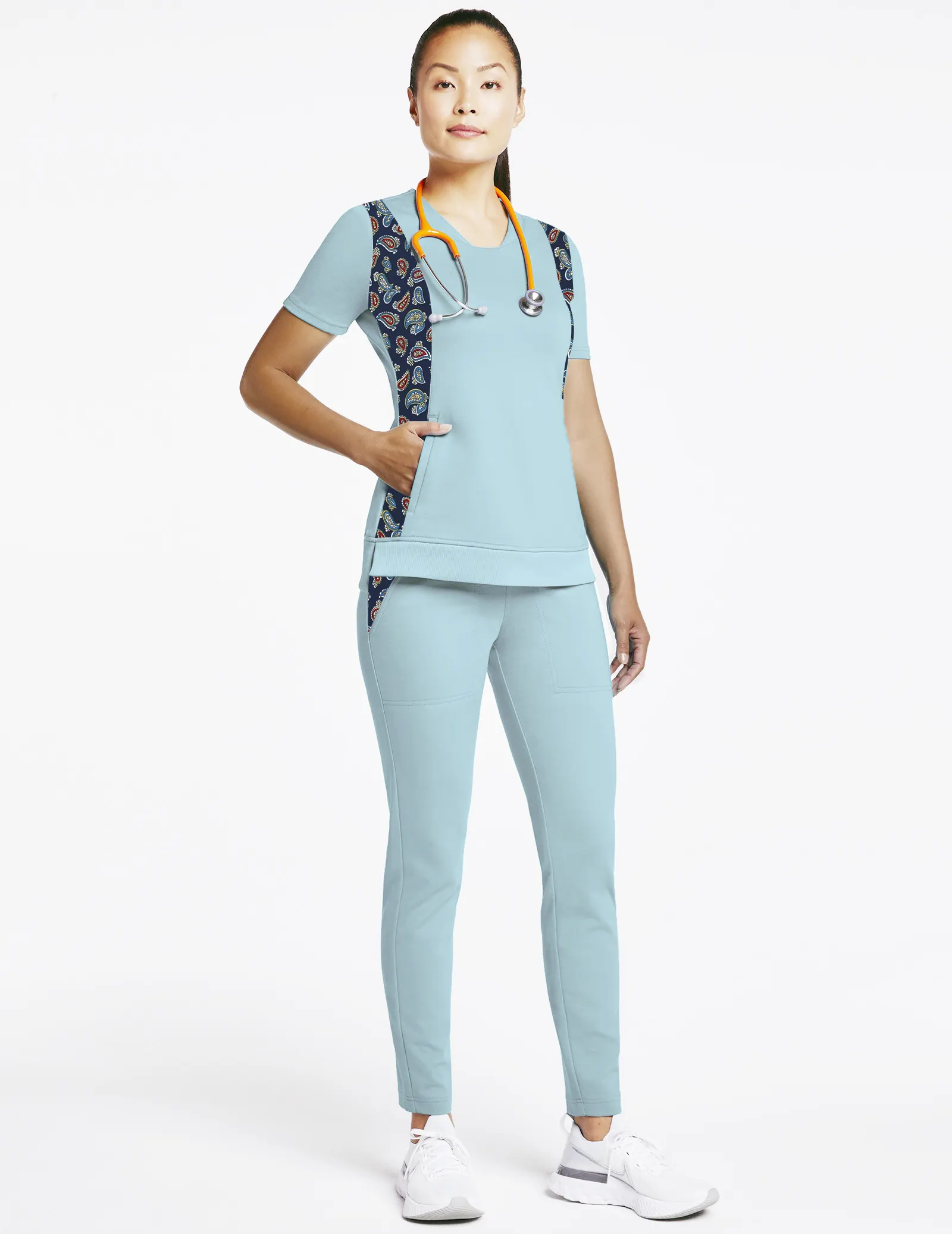 2023 Medical Uniform Women Nursing Scrub Sets TRS Stretch Scrubs Short Sleeve Pattern Medical Joggers Clinic Uniforms Clothes
