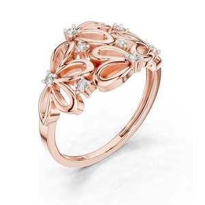 0.088 CT Lab Diamond Floral <b>Ring</b> for Women VVS-VS EF Clarity 18KT, 14KT, 10KT Gold & 925 <b>Silver</b> Rose, Yellow, White Gold - Product Image 4