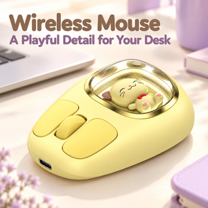 Ratón Inalámbrico Amarillo con Cámara Decorativa Transparente y Carga USB-C - Product Image 2