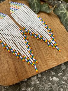 Boucles d'oreilles à breloques en perles faites à la main Tendance Accessoires de mode classiques longs turquoise à un tarif compétitif - Product Image 4