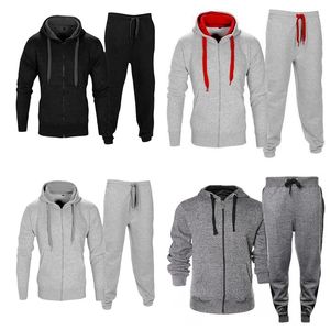 100% coton sweats à capuche personnalisés hommes haute qualité fermeture éclair survêtement Cargo à capuche broderie logo hommes sweats à capuche survêtements - Product Image 3