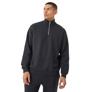 Sudaderas de Hombre al por Mayor con Cuello de Media Cremallera Personalizado, Ajuste Personalizado, Transpirables, de Manga Larga, Estilo Urbano, de Alto Gramaje 240 GSM - Product Image 1
