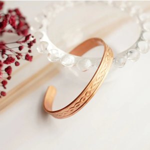 Pulsera de cobre sólido curativo hecha a mano india, brazalete de mano para mujeres y hombres, brazaletes, accesorios de joyería - Product Image 1