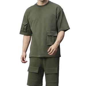 Conjunto de verano con estampado de calle para hombre, y logotipo diseño personalizado, conjunto de pantalones cortos transpirables de secado rápido de algodón 100%, venta al por mayor - Product Image 4