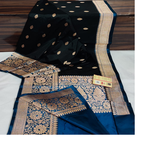 Tissus et saris en soie de brocart de couleur bleu océan sur mesure, idéal pour les créateurs de mode et les magasins de mode pour la revente - Product Image 6