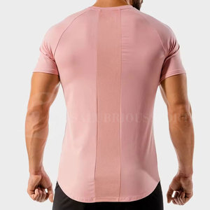 เสื้อยืดคอกลมทรงสปอร์ต แห้งเร็ว ผ้าแคนวาส สำหรับผู้ชาย ออกแบบเองได้ ทรงเข้ารูป ไร้ตะเข็บ แขนสั้น แห้งเร็ว โลโก้ด้านหน้า - Product Image 3