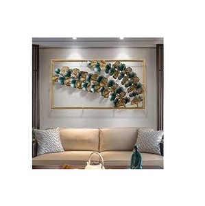 Mur de fer en métal suspendu Arts décors à la maison feuille de fer forgé Style personnalisé pour chambre salon décoration murale Arts muraux en métal - Product Image 2
