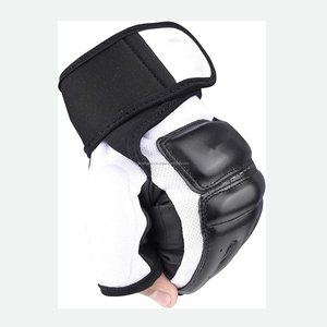 Custom Logo Leather MMA Boxing Gloves Breathable Sustainable Training Fingerless Hook Loop Closure for Wrist Lightweight - Product Image 2