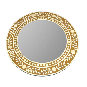 Miroir mural en os incrusté, forme et taille personnalisées |   Miroir artisanal durable de style animalier pour la maison, l'hôtel et les centres de villégiature |   Montage mural - Product Image 2