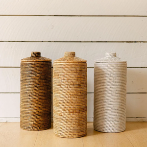 Porte-papier toilette en rotin, conteneur en rotin naturel, fait à la main, rangement de salle de bain - Product Image 5