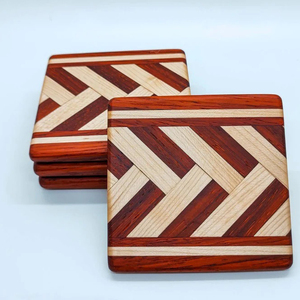 Vente chaude Sous-verres en bois de noyer faits à la main pour le café et le thé Hôtel Restaurant Vaisselle Tapis et tampons pour boissons Usage domestique - Product Image 6