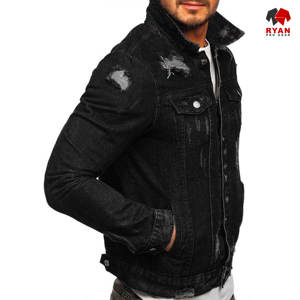 Veste en jean pour homme Ryan Pro Gear personnalisée, fermeture boutonnée confortable, logo personnalisé, ODM OEM pour vêtements décontractés d'hiver - Product Image 3