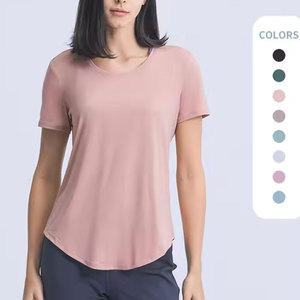 High Quality Summer Short Sleeve Jogging Jersey T-Shirt Custom Green Crew Neck Yoga <b>Tops</b> Activewear Hiking Tee Shirts For Women - Product Image 3