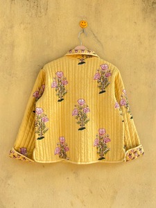 Veste en coton matelassée bohème, veste réversible à motifs floraux, imprimé à la main, vêtement d'hiver léger, veste pour femmes toutes saisons - Product Image 5