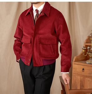 Autumn and Winter Men's Wool/Polyester Nonwoven Plain Dyed Streetwear Warm Handsome High Quality Versatile Casual Jacket - Product Image 1