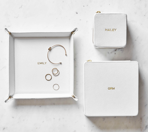 AK Brass Leather & Mdf Jewelry Tray en multicolor Juego de 3 bandejas de calidad premium a precio mayorista para decoración del hogar - Product Image 4