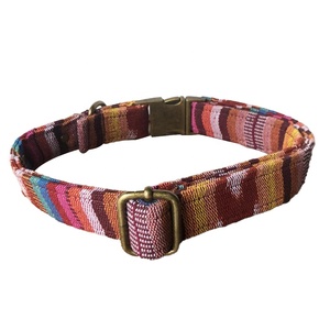 Collar de perro de algodón de lujo con diseño trenzado sólido decoración de remaches hebilla de plástico accesorio de animales de proveedores de productos para mascotas - Product Image 4