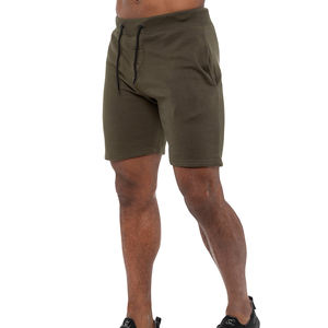 กางเกงขาสั้นออกกำลังกายแบบลำลองสำหรับผู้ชายกางเกงวิ่งผ้าฟลีซผ้าฝ้ายผสมพิมพ์โลโก้ได้ตามต้องการสำหรับฝึกและฝึกซ้อมกีฬา - Product Image 1