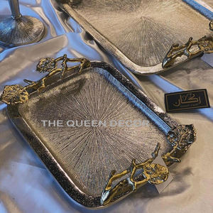 Meilleure vente en acier inoxydable métal écologique fait à la main plateau décoratif personnalisé fantaisie élégant et luxueux Design classique - Product Image 5