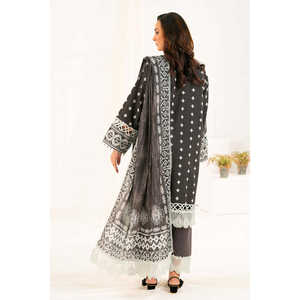 ชุดสัลวาร์กะมีซผ้าฝ้ายพิมพ์ลายแบบ 3 ชิ้น พร้อมผ้าคลุมไหล่ รุ่น K-52041 ชุดปากีสถานสำหรับงานเทศกาลและชุดประจำชาติ ชุดอินเดีย - Product Image 1