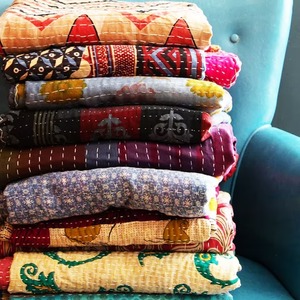 Các loại màu sắc khác nhau kantha chăn chắp vá kantha ném mỗi chăn màu sắc độc đáo đẹp đảo ngược chăn trải giường - Product Image 6