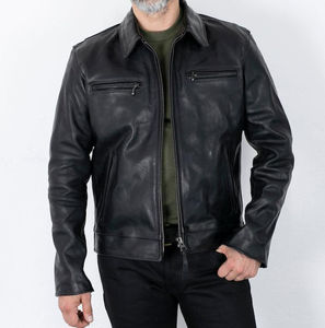Veste de moto en cuir pour homme, meilleur matériau, prix raisonnable, coupe-vent, imperméable, hiver, design personnalisable - Product Image 6