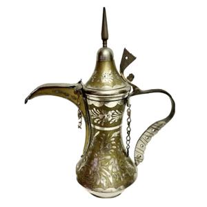 Cafetera Dallah de latón hecha a mano de alta calidad con acabado pulido de grabado para vajilla productos para el hogar - Product Image 5