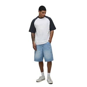 No MOQ High Quality Summer T-Shirts Men Reglan Sleeves Plus Size Loose Fit T-Shirt <b>Down</b> Shoulder 100% Knitted Fabric Blank - Product Image 3