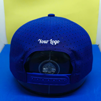 Gorra de Béisbol Bicolor Azul y Roja, de 6 Paneles, Ajustada, Unisex, Estilo Casual, de Lona, de Secado Rápido, Impermeable, con Orificios Cortados con Láser