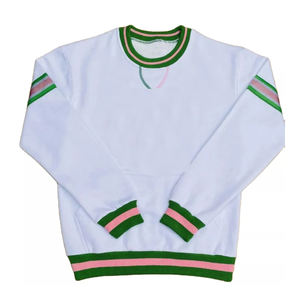 Sweatshirts à Capuche Brodés Automne Blanc & Vert pour Fraternité Universitaire/Universitaire - Polyester/Coton Personnalisé - Product Image 1