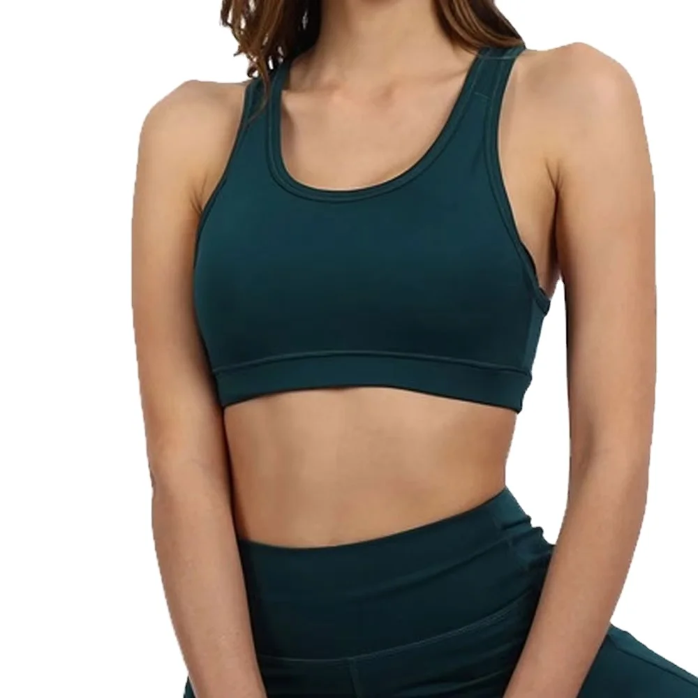 Women Seamless Sports Bra Soft Padded Wireless Yoga Gym Fitness Bra Breathable Medium Support Activewear