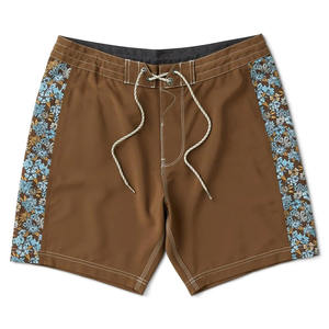 Customized Eco-friendly 100% Polyester Canvas Men's Board Shorts <b>4</b>-<b>Way</b> <b>Stretch</b> Quick Dry Drawstring Closure - Product Image 6