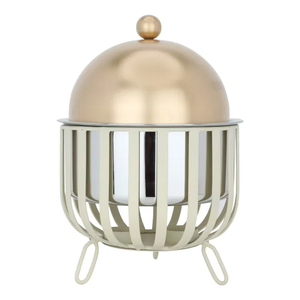 Modern Dome Chafing <b>Dish</b> Gold <b>Lid</b> Stainless Steel Hotpot Cage-Base Buffet <b>Serving</b> Bowl for Home & Hotel Use - Product Image 1