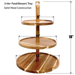 ที่วางเค้กไม้2ชั้นชั้นสำหรับวางขนมหวานที่วางโชว์เค้กงานปาร์ตี้งานแต่งงานงานไม้แบบพรีเมี่ยม - Product Image 4