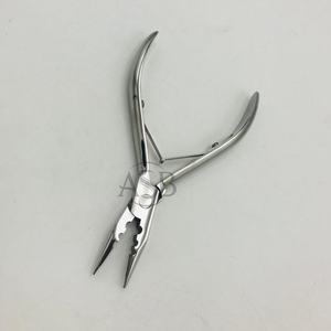 Alicates de tres agujeros de acero inoxidable con logotipo personalizado más vendidos, herramientas de extensión de pelo de nariz con aguja reutilizable a granel - Product Image 4