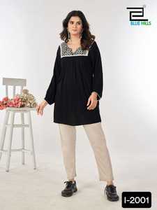 Kurti corto de estilo étnico y moderno indio y túnica con trabajo de bordado Top elegante con talla grande disponible para ropa informal - Product Image 4