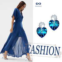 Boucles d'oreilles tendance en zircon cubique classique en stock 2024, en argent S925, motif trèfle à quatre feuilles et cœur