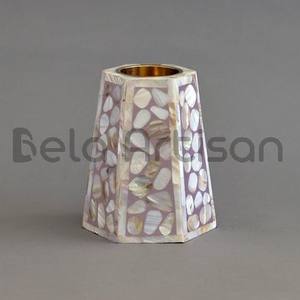 Bela Artisan's Octagon Design MOP Brûleur d'encens Incrustation d'os Encensoir d'huile essentielle Thurible Encens indien 3x3x4 pouces Ramadan - Product Image 4