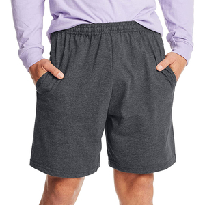 Short de course de sport décontracté 100% coton pour hommes, vêtements d'été en coton doux, avec patch, décorations, motif uni - Product Image 3