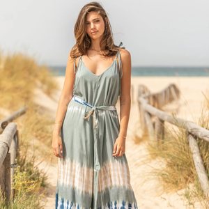 Elegante Mono Talla XS 100% Algodón Ecológico Multicolor con Encaje Tie-Dye y Botones Vintage, Ropa de Playa para Exportadores - Product Image 1
