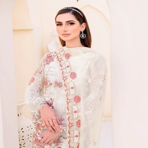 Colección de Bodas de gasa de 3 piezas de lujo para mujer bordado pesado 'Ramsha Volume 2 'trajes confeccionados indio pakistaní - Product Image 4