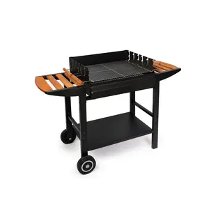 High Quality Stainless Steel Outdoor Charcoal BBQ Grill Smoker Burning Stove Grill Cart for Picnic Camping Outdoor