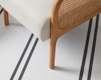 Moderner Freizeitstuhl aus Rattan mit Abnehmbarem Bezug Massivholzrahmen - Für Apartments & Hotels Wohnmöbel