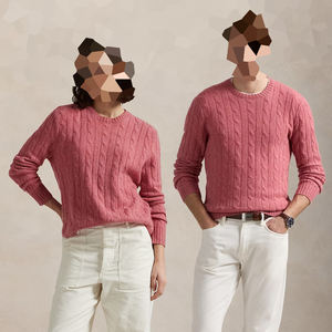 Premium unisexe câble-tricot cachemire pull hiver pull décontracté solide motif séchage rapide respirant grande taille à la mode - Product Image 5