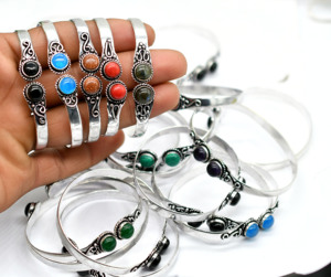 <b>Adjustable</b> Multi-Color Natural Assorted Crystal Gemstone <b>Bracelet</b> Copper Brass Jewelry Fashion Bangles Gift for Women jewelry - Product Image 3