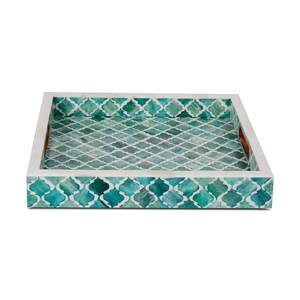 Plateau de service en bois Design Art Déco de couleur claire Finition personnalisée disponible - Product Image 1