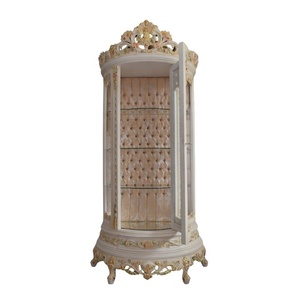 Vitrina de Madera Maciza Estilo Francés, Clásica, Pintada en Blanco, Independiente, Ecológica, para Sala de Estar - Product Image 3