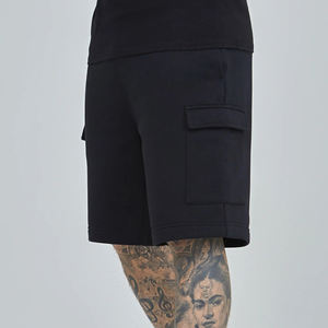 Nouveau arrivé 2025 100% coton hommes jogging shorts personnalisé DTF imprimé logo solide couleur noire hommes survêtement respirant hommes shorts - Product Image 6