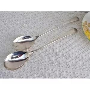 Juego de Cubiertos de Acero Inoxidable Plateado para Bodas y Fiestas, Juego de Cubiertos con Mango Redondo con Extremo de Hoja, Juego de Servir para Barra de Ensaladas - Product Image 2