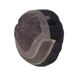 วิกผมแท้แบบโมโน ฟรอนท์ เลซ ผมจีนแท้ เกรดเวอร์จิ้น เรมี่  แบบแพทช์ ผมหยิกตรง ลอนลึก สี 1b+เทา - Product Image 6